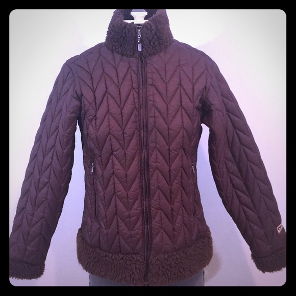 Patagonia Jackets & Blazers - Patagonia brown quilted winter coat Sherpa cuffs